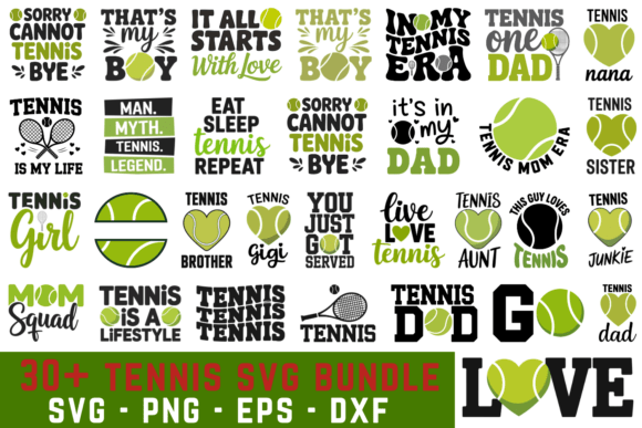 30 Tennis SVG Bundle: The Ultimate DIY Resource
