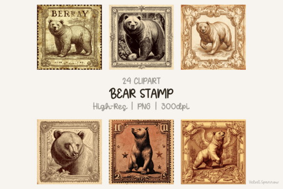 Bear Stamps: Versatile Clipart for Creators
