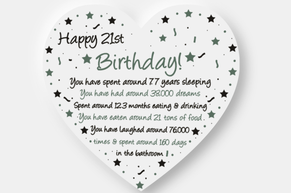 Celebrate 21 With Heart Card Design