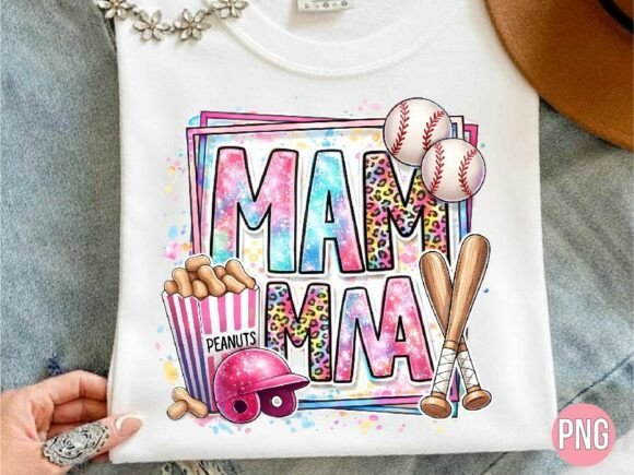 Elevating Print-on-Demand Designs with the Mama Baseball Leopard Glitter Shirt PNG