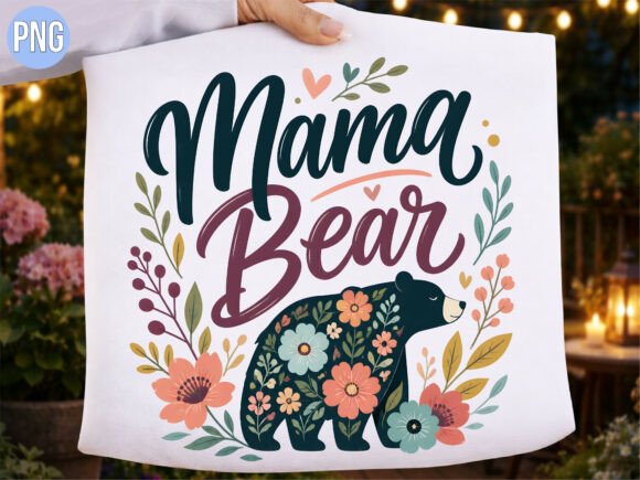 Enhancing Creative Projects with the Mama Bear Wildflower Botanical PNG Shirt Design