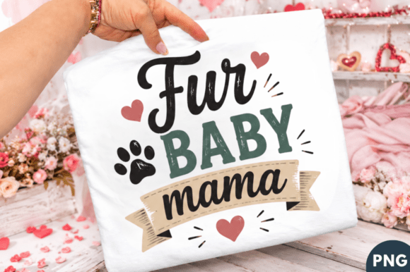Evaluating the Fur Baby Mama Dog Mom T-shirt PNG Design for Custom Apparel
