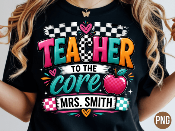 Evaluating the Retro Teacher to the Core T-shirt PNG for Print-on-Demand and Craft Projects