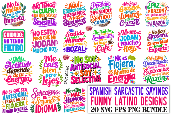 Evaluating the Spanish Sarcastic Sayings SVG PNG Bundle for Digital Creators