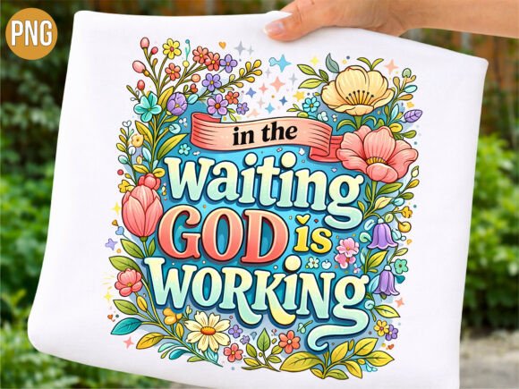 In the Waiting God is Working PNG: Faith-Based Design