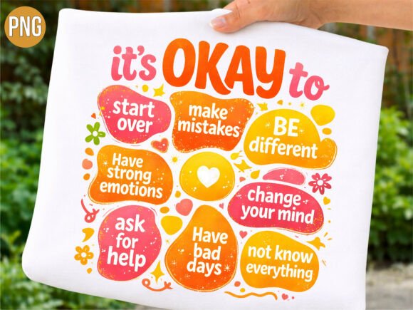 Its Okay Retro Mental Health Quotes PNG