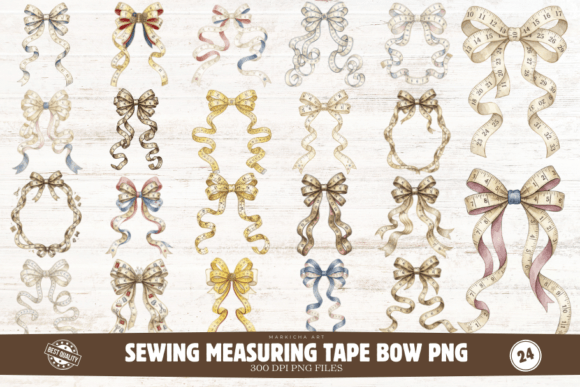 Sewing Measuring Tape Bow PNG Guide