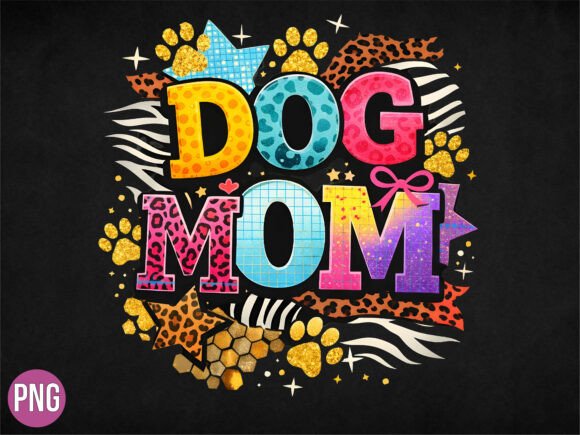 Unleash Creativity with the Dog Mom Retro Leopard Paw Shirt PNG