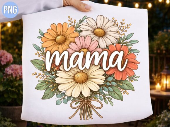 Vintage Daisy Bouquet Mama Script PNG: A Practical Asset for Modern Design