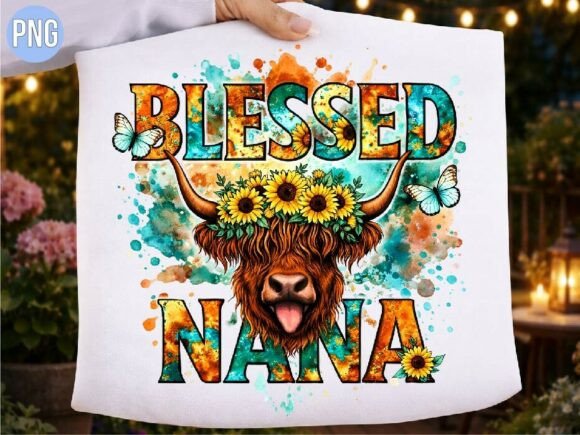 Western Blessed Nana Highland Cow PNG